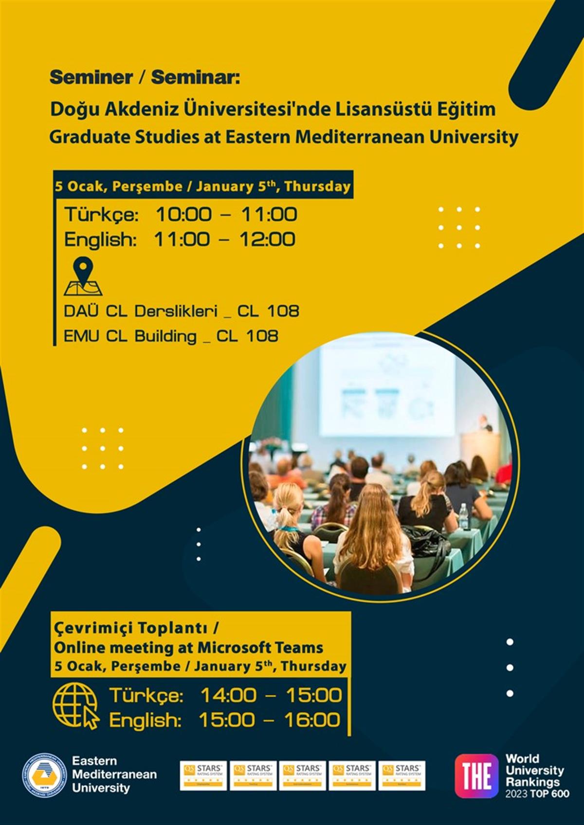 Seminer: Doğu Akdeniz Üniversitesinde Yüksek Lisans Eğitim